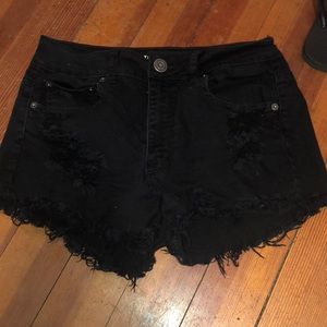 Black American eagle high rise shorts